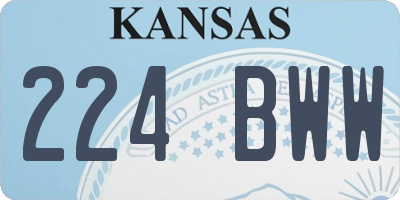 KS license plate 224BWW