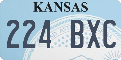 KS license plate 224BXC