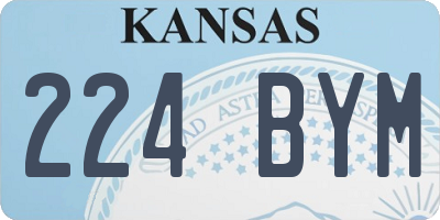 KS license plate 224BYM