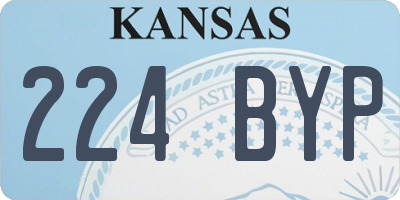 KS license plate 224BYP