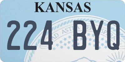KS license plate 224BYQ