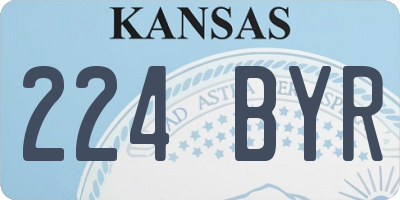 KS license plate 224BYR