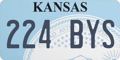 KS license plate 224BYS