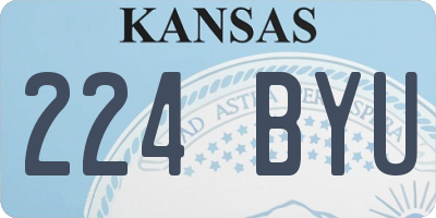 KS license plate 224BYU