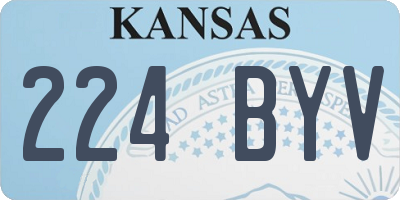 KS license plate 224BYV
