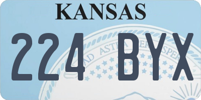 KS license plate 224BYX