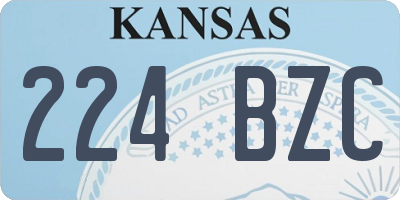 KS license plate 224BZC
