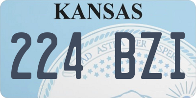 KS license plate 224BZI