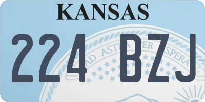 KS license plate 224BZJ