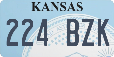 KS license plate 224BZK