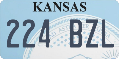 KS license plate 224BZL