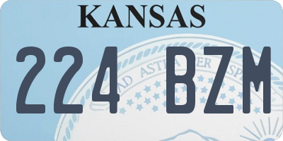 KS license plate 224BZM