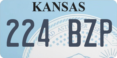 KS license plate 224BZP
