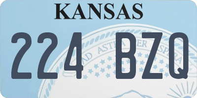 KS license plate 224BZQ
