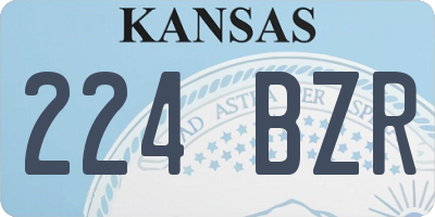 KS license plate 224BZR