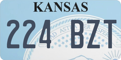 KS license plate 224BZT