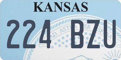 KS license plate 224BZU
