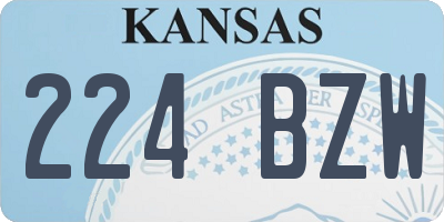 KS license plate 224BZW