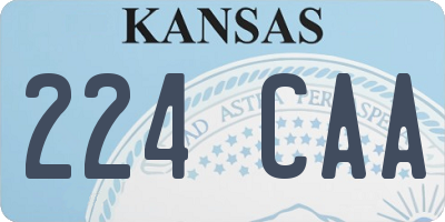 KS license plate 224CAA