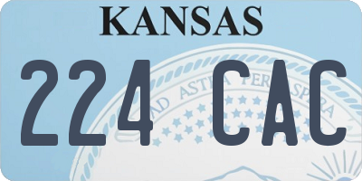 KS license plate 224CAC