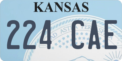 KS license plate 224CAE