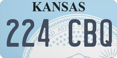 KS license plate 224CBQ