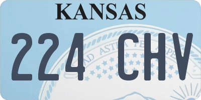 KS license plate 224CHV