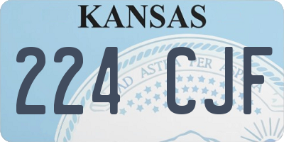 KS license plate 224CJF