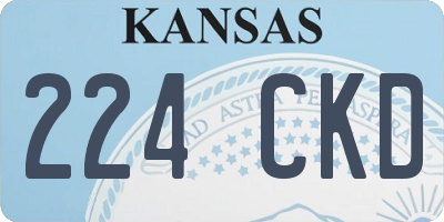 KS license plate 224CKD