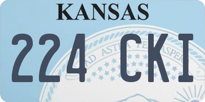 KS license plate 224CKI