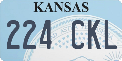 KS license plate 224CKL