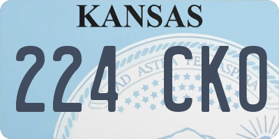 KS license plate 224CKO