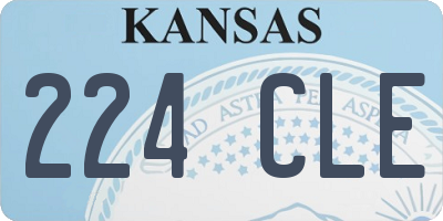 KS license plate 224CLE