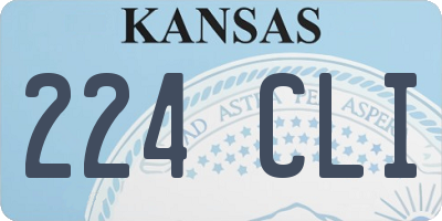 KS license plate 224CLI