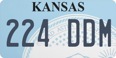KS license plate 224DDM