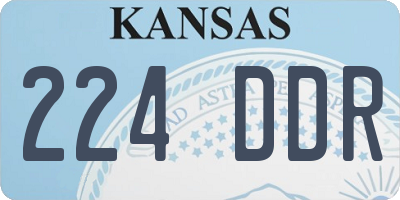 KS license plate 224DDR