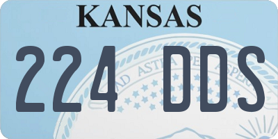 KS license plate 224DDS