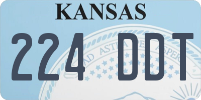 KS license plate 224DDT