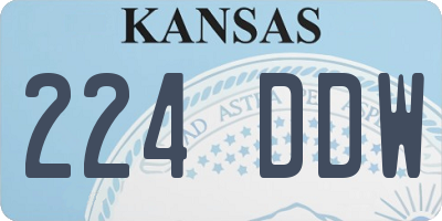 KS license plate 224DDW