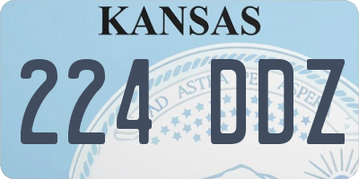 KS license plate 224DDZ