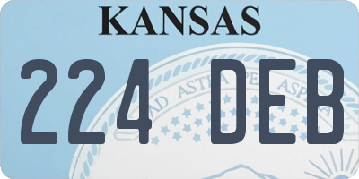 KS license plate 224DEB