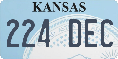 KS license plate 224DEC