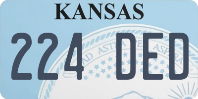 KS license plate 224DED