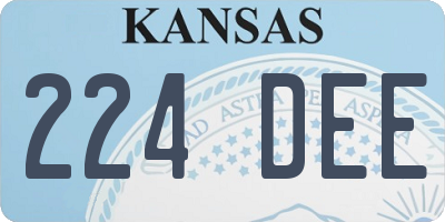KS license plate 224DEE