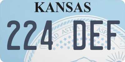 KS license plate 224DEF