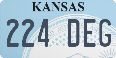 KS license plate 224DEG