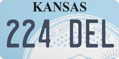 KS license plate 224DEL