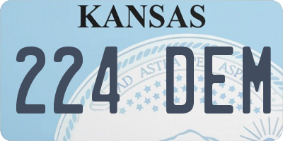 KS license plate 224DEM