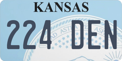 KS license plate 224DEN