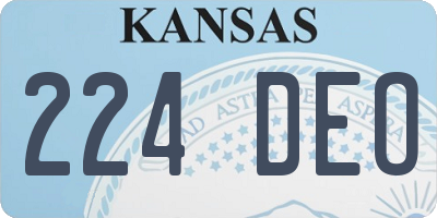 KS license plate 224DEO